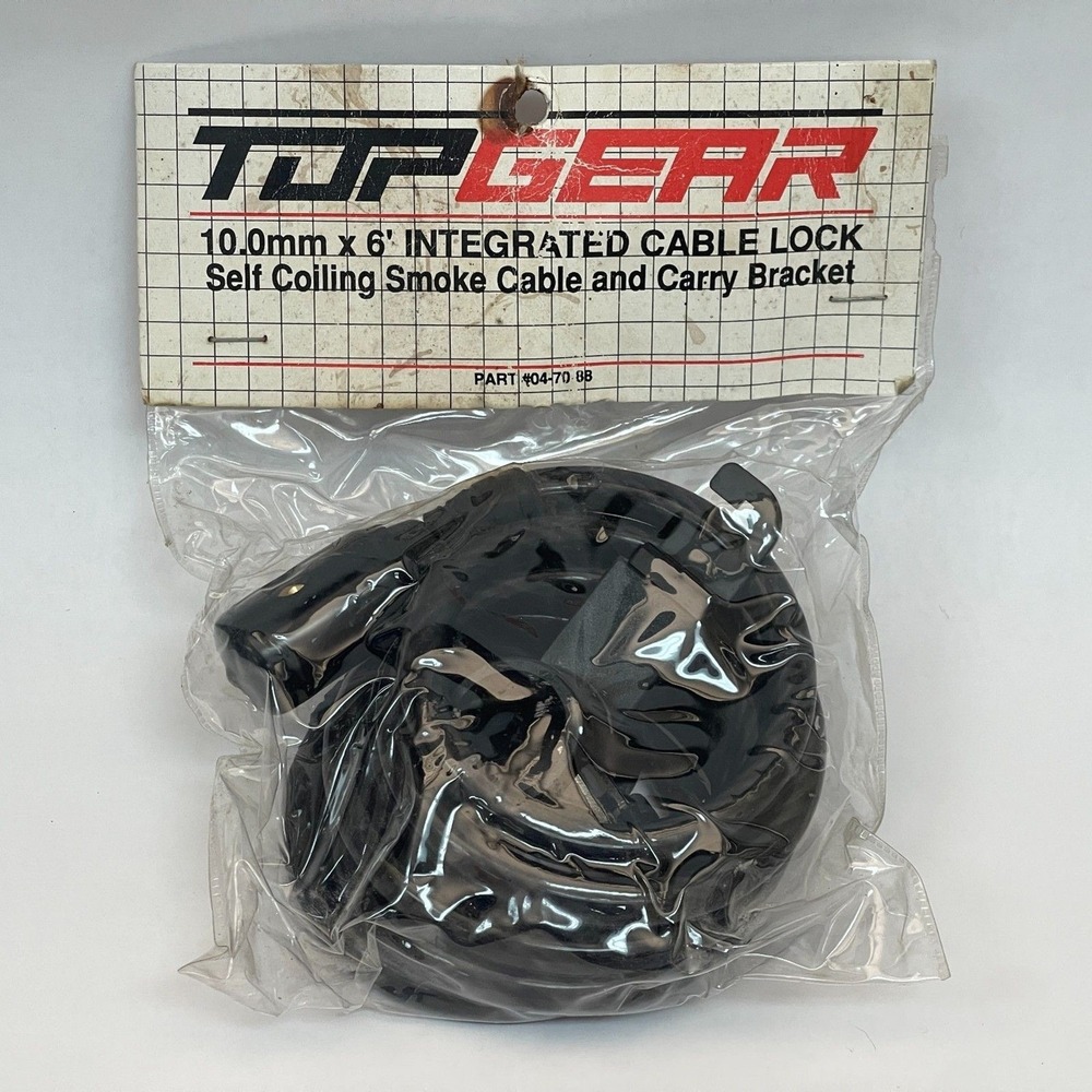 Top‎ Gear 10.0 mm x 6' Integrated Cable Lock Self Coiling and Carry Bracket